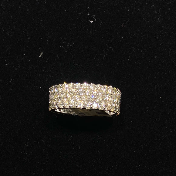 Mens 4 Row Diamond Band