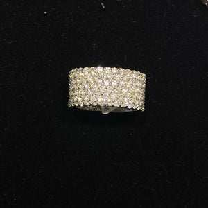 Mens 6 row Diamond Band