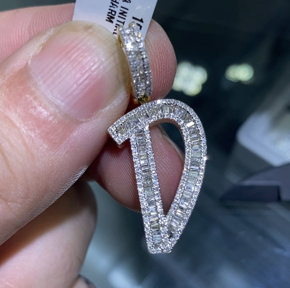 1 inch Diamond Initial Pendant